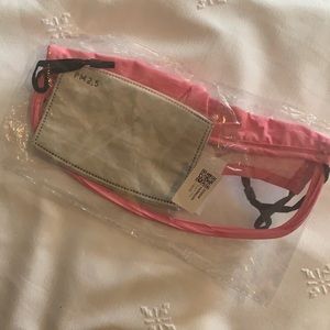 NIP Women’s pink face mask w/shield accessories